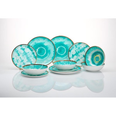 Flamefield Boho Dream Melamin-Geschirr-Set Teller Schüssel 12tlg 1783432