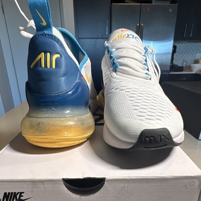 Nike Air Max 270 White Industrial Blue Citron FJ4000-100 Women's Sneakers