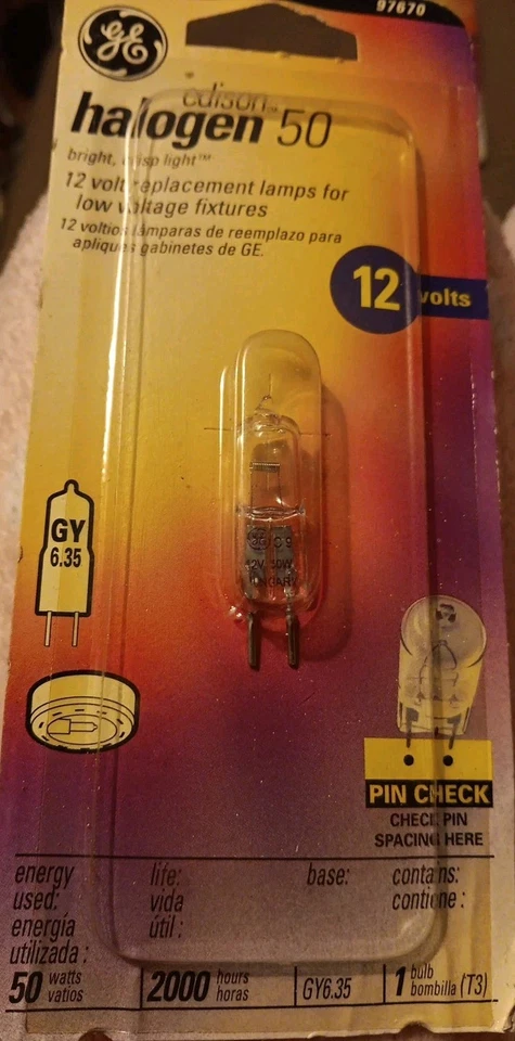 2 GE 50W GY6.35 12V Specialty Bulbs - Image 2 of 3