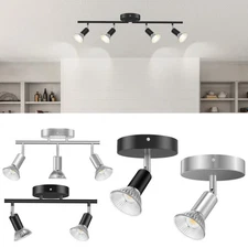 GU10 Modern LED Track Lighting Kit Flush Mount Ceiling Wall Spot Lights Fixtures
