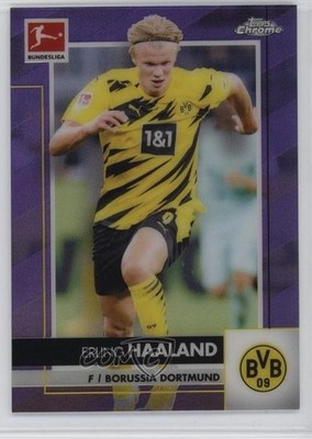 2020-21 Topps Chrome Bundesliga Purple Refractor 48/299 Erling Haaland #32 7m3
