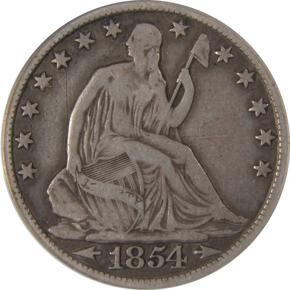 1854 O Seated Liberty Half Dollar F 12 ANACS Silver SKU:I23660 - Image 3 of 4