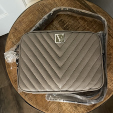 NEW Victoria's Secret VS City Gray Quilted Purse Bag Handbag Crossbody Logo