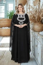 Women's Dubai Moroccan Royal Islamic Georgette Kaftan SALE Party Eid Fancy Abaya