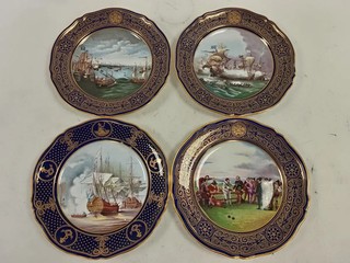 Set of 4 SPODE Decorative Collector Plates Maritime & Armada Preowned