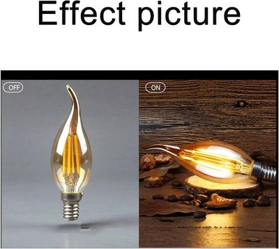 LED C35 Flame Candle Light Bulb 4W E12 Amber Glass Decor Lamps