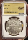 1885-P MS62 Morgan Silver Dollar Philadelphia Mint Graded by NGC