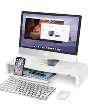 Computer Monitor Desk Riser Stand White