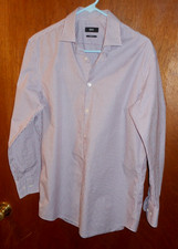 Hugo Boss Shirt Sharp Fit Men's Medium 42" Chest Check Lightweight L/S Button Up