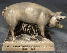 Piggy Bank Vintage Banthrico Hog Sow Swine Pig Farm Rath Employee Credit Union