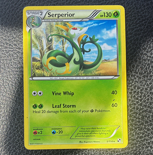 Pokemon TCG Serperior 5/114 Black & White Rare Stage 2 130 HP Eng 2011