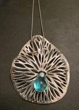 Hagit Gorali Israel Sterling 925 Openwork Pendant Necklace  Kalos Lily Design