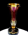 Vecchia Murano Moser Inspired Glass Cranberry Bohemian Style 9 1/8" Vase 1950-60