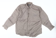 An-X Men's Beige M Classic Long Sleeve Formal Shirt