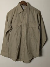 Vintage USN Flying Cross Khaki Shirt 15½x33 Poplin Long Sleeve Military Issue