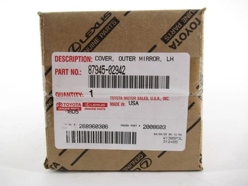 Genuine OEM Toyota 87945-02942 Driver LH Door Side Mirror Cover 2014-19 Corolla