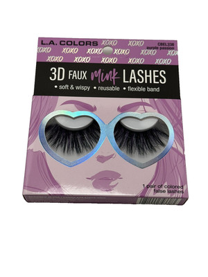 LA COLORS false eyelashes 3D mink purple passion CBEL338