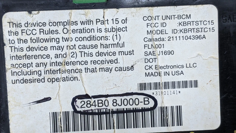 Módulo de control de carrocería Nissan Altima 2002-04 computadora BCM BCU 284B0-8J000-B REMAN Foto 2 de 2