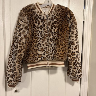 Spiritual Gangster thick Faux Fur Bomber Jacket Womens Small 