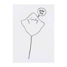 'Smiling Stingray' Temporary Tattoos / Transfers TO00022553 