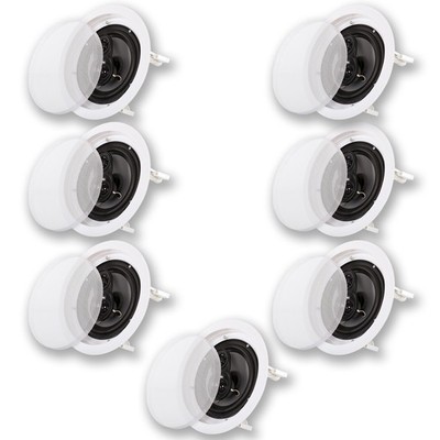 Acoustic Audio CS-IC63 Flush Mount In Ceiling Speakers with 6.5'' Woofers 7 Pack