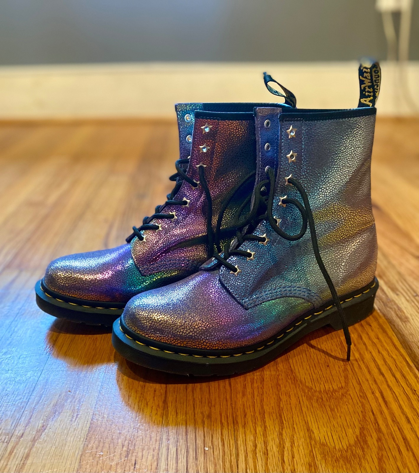 Dr. Doc Martens Women's 1460 Rainbow Ray Boots  Star Eye Purple US Sz 10L EU 42