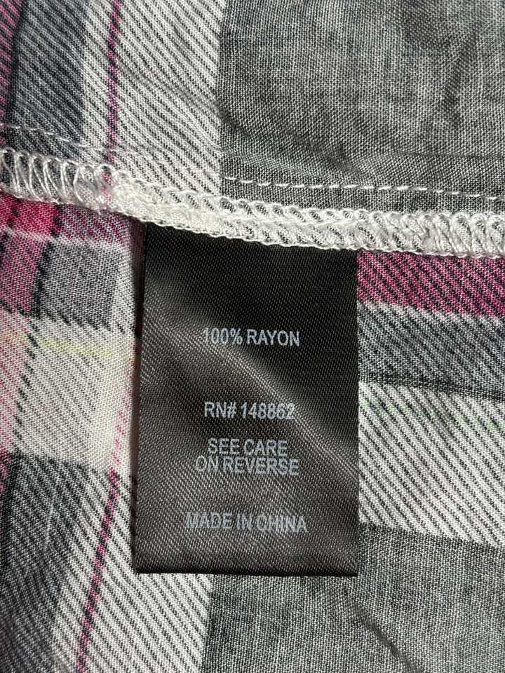 Torrid Plus Size Plaid Emma Babydoll Challis Button Front Tunic Blouse Size 2X - Image 4 of 4