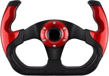 Universal Racing Steering Wheel 6 Bolt Anti-slip Leather And Aluminum Gray Universal Racing Steering Wheel 6 Bolt Anti-slip Leather And Aluminum Gray