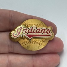 1998 Cleveland Indians Script Logo Baseball Gold Tone Lapel Pin Souvenir