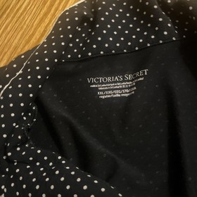 Victoria's Secret Signature Modal Pajama Set XXL Black Pink Polka Dot