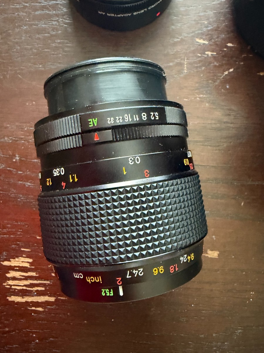 Konica 55mm f3.5 Macro Hexanon AR AE with Macro Lens Adapter