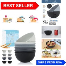 Eco-Friendly 8 PCS Wheat Straw Bowl Set - Unbreakable 26 OZ for Everyday Dining