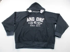And1 Hoodie Sweater Mens Medium Black Basketball Long Sleeve Y2K Baggy