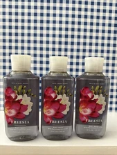 Three (3) ~ Bath & Body Works ~ FREESIA ~ Body Wash ~ Shower Gel With B5 + Aloe