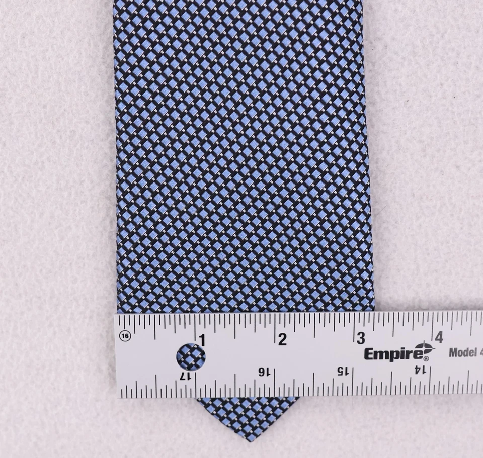 Corbata Ermenegildo Zegna Cuello Seda Azul Texturizada Geométrica Reciente Hecha en Italia Foto 4 de 4