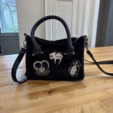 Disney Skellington TimBurton Nightmare Before Christmas Crossbody Velvetlook EUC