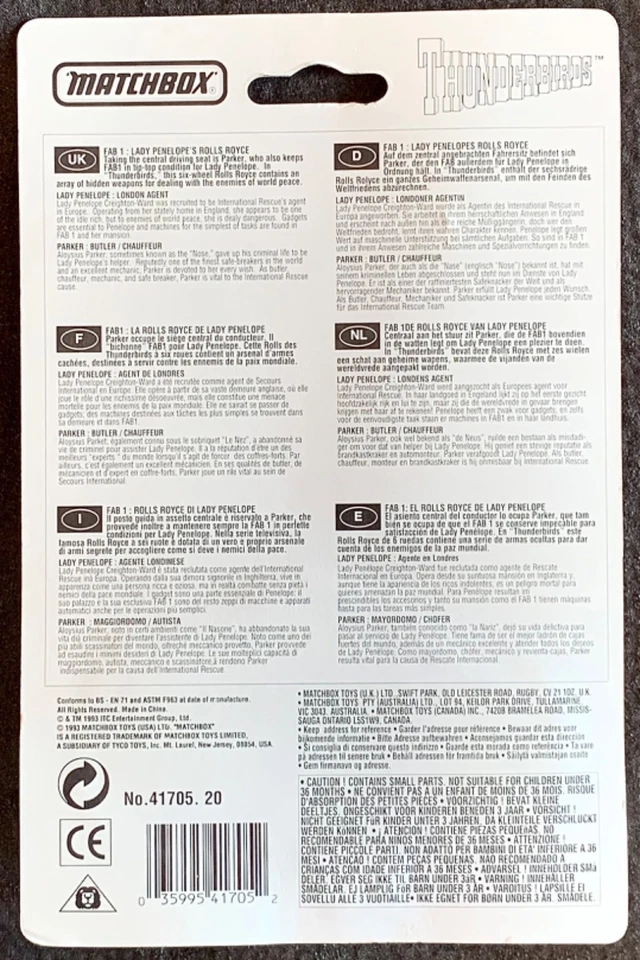 MATCHBOX Thunderbirds 🚀 FAB 1 🤩 LADY PENELOPE’S PINK ROLLS ROYCE 1992 OVP/NIP - Bild 3 von 4