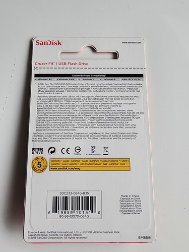 SanDisk Cruzer Fit 64GB USB stick - Afbeelding 2 van 2