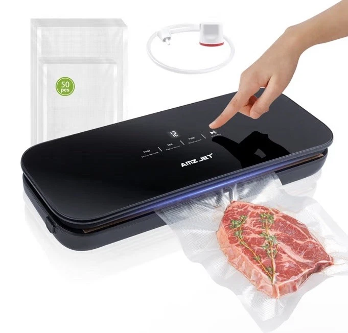 Vacuum Sealer for Food - Tempered Glass Panel, LED Touch Control