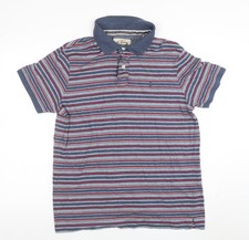 St. George by Duffer Blue Red Striped Cotton Polo Shirt Men's XL
