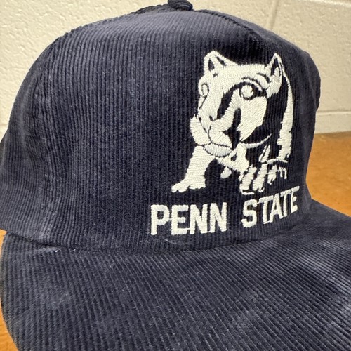 Vintage Penn State Nittany Lions Hat Corduroy Dark Blue Hat Snap Back NOS W/ Tag - Picture 4 of 17