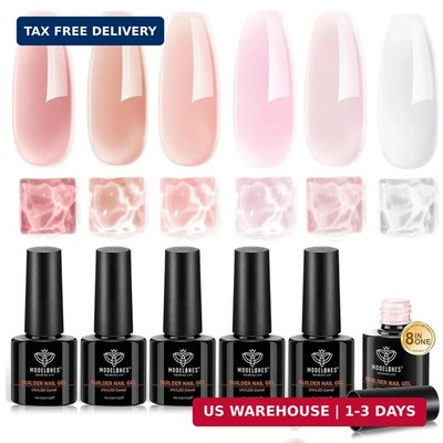 modelones Gel Polish Builder Nail Set, Builder Base Colors Jelly Nude Pink Hard