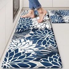 Kitchen Mats for Floor 2PCS Cushioned Anti Fatigue Kitchen Mats Waterproof No...