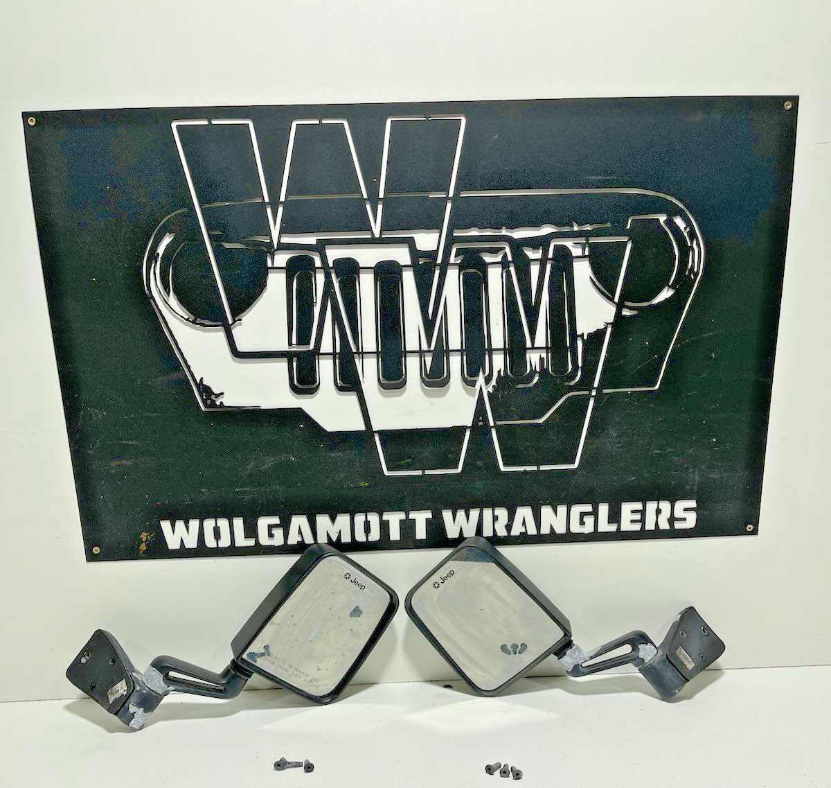 97-02 Outer Side MIRRORS Driver & Passenger Jeep TJ Wrangler + BOLTS Sideview 19