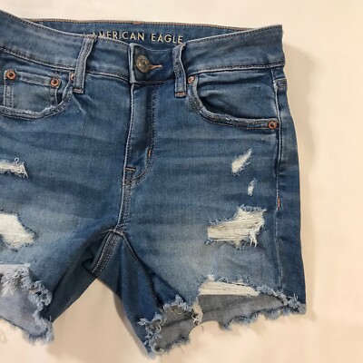 American Eagle Jeans Shorts Womens 0 Blue Next Level Stretch