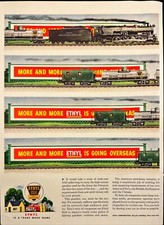 Ethyl Train Tank Cars War Effort WWII Vintage Print Ad 1944