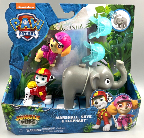 Spin Master Paw Patrol Jungle Pups Marshall, Skye & Elephant Figure Set