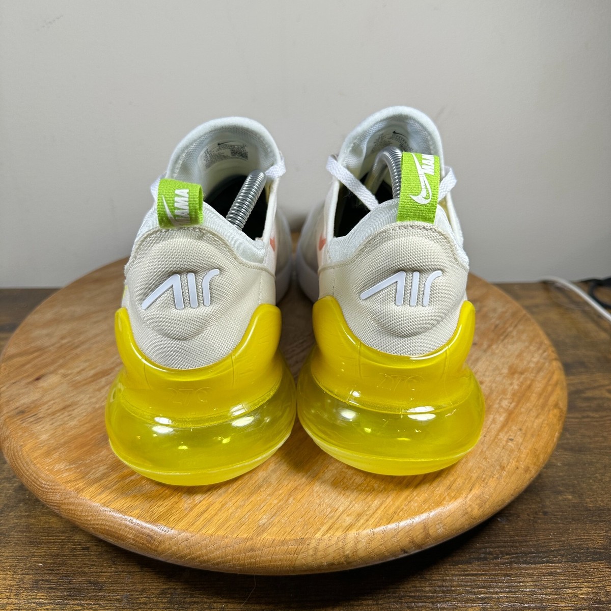 Nike Air Max 270 White Yellow Strike Women's Size 12 Shoe Sneakers
