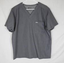 Unisex Adult FIGS Technical Gray Medical Scrub Top Shirt, Large. FM1500