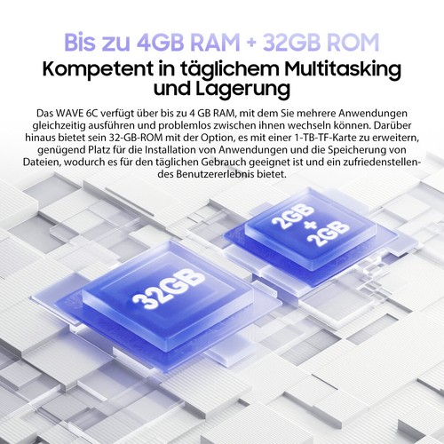 Blackview WAVE 6C Telefon komórkowy 4GB + 32GB 6,5" Android 13 5100mAh Dual SIM 4G Smartphone - Zdjęcie 10 z 23